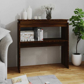 Console Table Brown Oak Engineered Wood Medium Console ...
