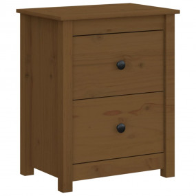 Bedside Cabinet Honey Brown Solid Pine Wood 19.7x13.8x2...