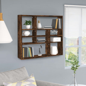 Wall Shelf Smoked Oak Engineered Wood 35.4 x 6.3 x 30.7...