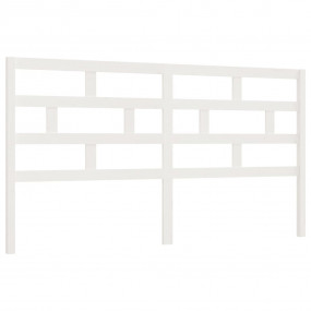 Bed Headboard White Solid pinewood 81.1 x 1.6 x 39.4 in