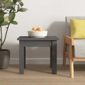 Coffee Table Grey Solid Pine Wood 13.8x13.8x11.8 in Min...