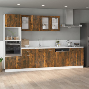 Sink Bottom Cabinet Smoked Oak Engineered Wood Medium