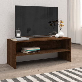 TV Cabinet Brown Oak Engineered Wood Medium TV Cabinet