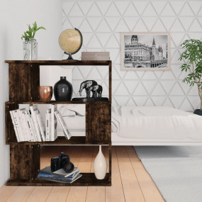 Book Cabinet Smoked Oak Engineered Wood 31.5x9.4x37.8 i...