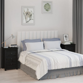 Bedside Cabinet Set of 2 Black Solid pine wood Medium