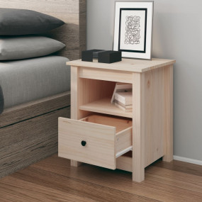 Bedside Cabinet Natural Pine Solid Pine Wood Small