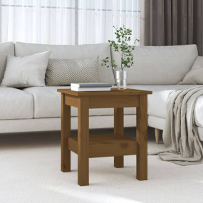 Coffee Table Honey Brown Solid Pine Wood Compact, 13.8 ...