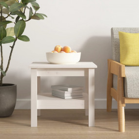 Coffee Table White Solid Pine Wood Compact Storage Coff...