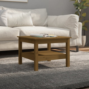 Coffee Table Honey brown Solid pine wood 21.7x21.7x15.7...