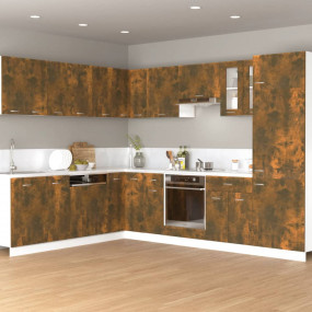 Hanging Cabinet Smoked Oak Engineered Wood 23.6 x 12.2 ...