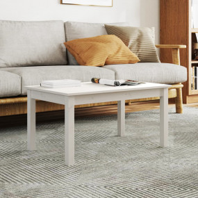 Coffee Table White Solid Pine Wood Medium Stylish Desig...