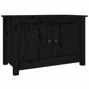 Shoe Cabinet Black Solid pine wood Medium Shoe Cabinet