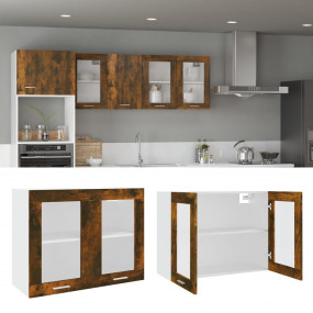 Hanging Glass Cabinet Smoked oak Engineered wood, glass...