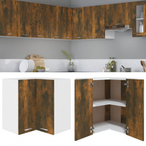 Hanging Corner Cabinet Smoked oak Engineered wood 22.4x...