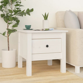 Side Table White Solid pine wood Small Side Table Squar...