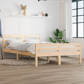 Bed Frame Natural wood Solid pine wood, Plywood slats F...