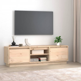 TV Cabinet Natural Wood Solid Pine Wood 55.1 x 13.8 x 1...