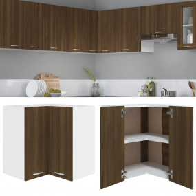 Hanging Corner Cabinet Brown oak Engineered wood Medium