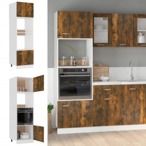 Microwave Cabinet Smoked Oak Engineered Wood 23.6x22.4x...