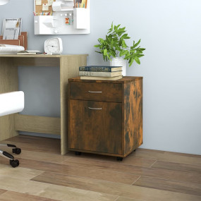 Rolling Cabinet Smoked oak Engineered wood One size Rol...