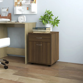 Rolling Cabinet Brown Oak Engineered wood Medium Lockab...