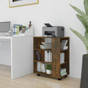 Rolling Cabinet Smoked Oak Engineered Wood Standard Rol...