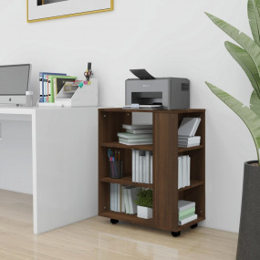 Rolling Cabinet Brown Oak Engineered Wood Medium Rollab...