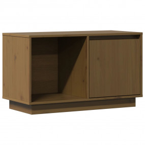 TV Cabinet Honey Brown Solid Pine Wood Medium TV Cabine...