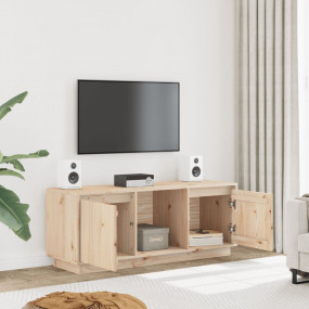 TV Cabinet Natural Wood Solid Pine Wood Compact TV Cabi...