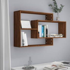 Wall Shelf Brown Oak Engineered Wood 40.9 x 7.9 x 23.0 ...