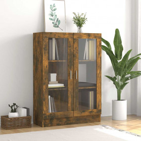 Vitrine Cabinet Smoked Oak Engineered wood, glass Mediu...