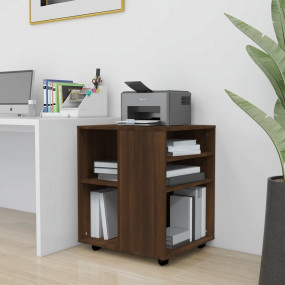 Rolling Cabinet Brown Oak Engineered Wood Medium Rollab...