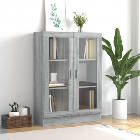 Display Cabinet Grey Sonoma Engineered wood and glass L...