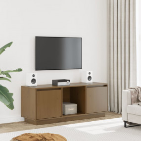 TV Cabinet Honey brown Solid pine wood Medium TV Cabine...