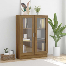 Vitrine Cabinet Brown Oak Engineered wood 45.3 in high