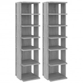 Shoe Rack Set of 2 Grey Sonoma Engineered Wood Extra Ta...