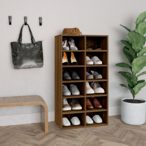 Shoe Rack Brown Oak Engineered Wood Medium Shoe Rack