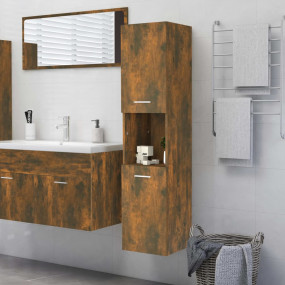 Bathroom Cabinet Smoked oak Engineered wood 51.2 in tal...