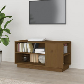 TV Cabinet Honey Brown Solid pine wood Medium TV Cabine...
