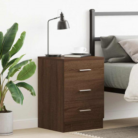 Bedside Cabinet Brown Oak Engineered Wood Standard