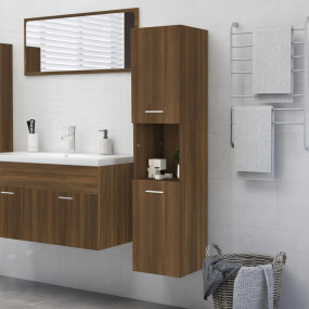 Bathroom Cabinet Brown Oak Engineered Wood 11.8 x 11.8 ...