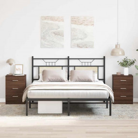 Nightstand Set of 2 Brown oak Engineered wood 15.0x13.8...