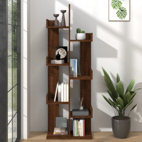Book Cabinet Brown Oak Engineered Wood Compact Book Cab...