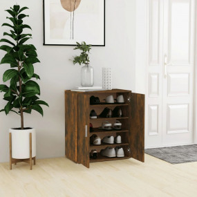 Shoe Cabinet Smoked oak Engineered wood Compact Shoe Ca...