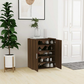 Shoe Cabinet Brown oak Engineered wood Medium Shoe Cabi...