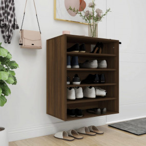 Shoe Cabinet Brown Oak Engineered Wood Medium Shoe Cabi...
