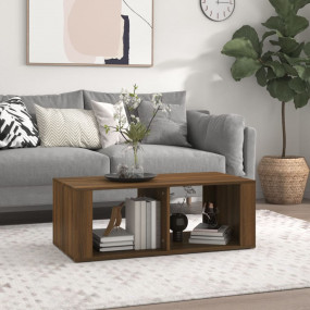 Coffee Table Brown Oak Engineered Wood 39.4 in x 19.7 i...
