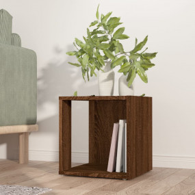 Side Table Brown Oak Engineered Wood Small Side Table S...