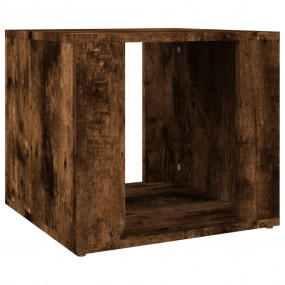 Bedside Table Smoked Oak Engineered Wood Standard Bedsi...