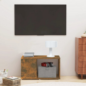 TV Cabinet Smoked Oak Engineered Wood Medium TV Cabinet...
